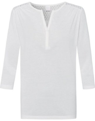 LASCANA 3/4-Arm-Shirt (2er-Pack) mit Spitzeneinsatz und kleinen Raffungen