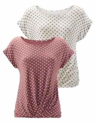 LASCANA T-Shirt (2er-Pack) mit Faltendetail am Saum