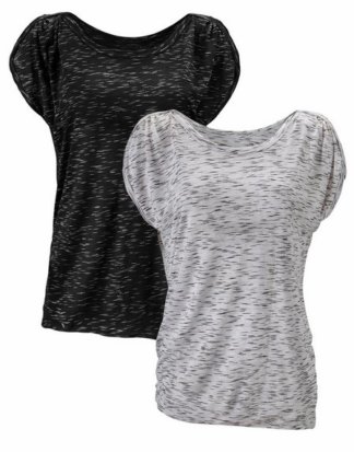 LASCANA T-Shirt (2er-Pack) mit Schulterraffung