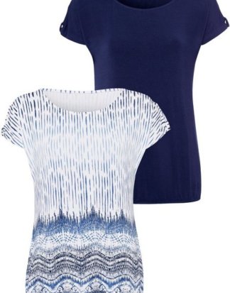 LASCANA T-Shirt (2er-Pack) mit aufwendiger Ärmelverarbeitung