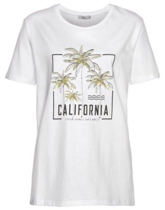 LTB T-Shirt "MEPIWA" mit besticktem Palmen-Print