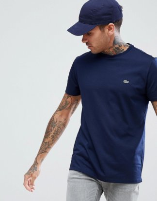 Lacoste - Marineblaues T-Shirt mit Logo-Navy