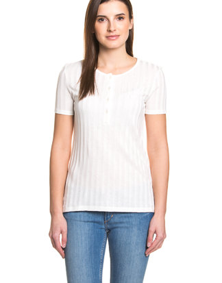 Lacoste T-Shirt, Rundhals, gerader Schnitt weiß