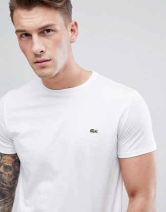 Lacoste - Weißes T-Shirt aus Pima-Baumwolle mit Logo