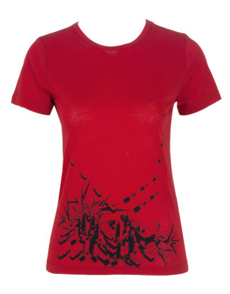 Lala Berlin Damen T-Shirt LIPSTICKS rot
