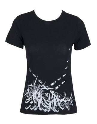Lala Berlin Damen T-Shirt LIPSTICKS schwarz