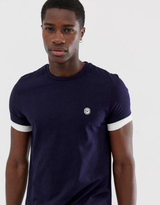 Le Breve - Zweilagiges T-Shirt-Navy