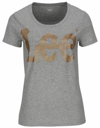Lee® T-Shirt mit großem Glitzer-Logo-Print