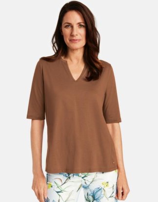 Leicht ausgestelltes Shirt Braun 38/S