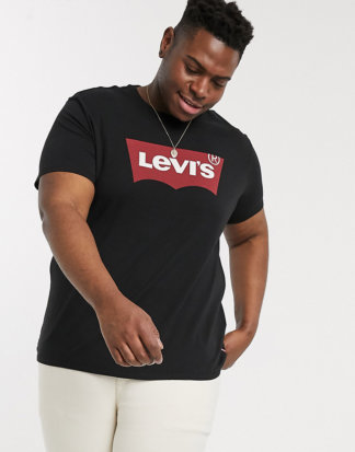 Levi's - Big & Tall - Schwarzes T-Shirt mit Fledermausärmeln