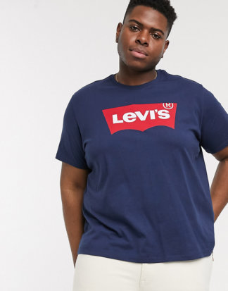 Levi's - Big & Tall - T-Shirt in Marineblau mit Fledermausärmeln-Navy