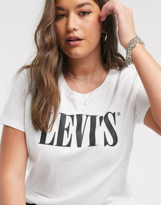 Levi's Plus - Perfect - T-Shirt mit Logo im Stil der 90er-Weiß
