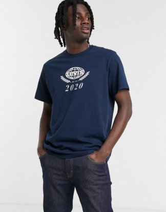 Levi's Youth - Legeres T-Shirt-Kleid mit 2020 Wappen in Blau-Navy