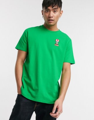 Levi's x Super Mario - T-Shirt mit Charakter- und Logoaufnähern und Rückenprint in Grün