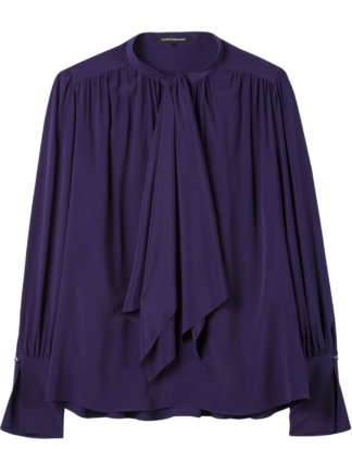 Luisa Cerano Blusen-Shirt, Langarm, Schalkragen lila