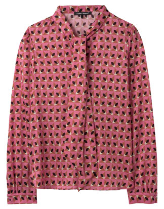 Luisa Cerano Blusen-Shirt, Langarm, Schalkragen rosa