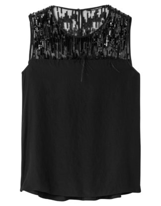 Luisa Cerano Blusen-Shirt, ärmellos, Rundhals schwarz