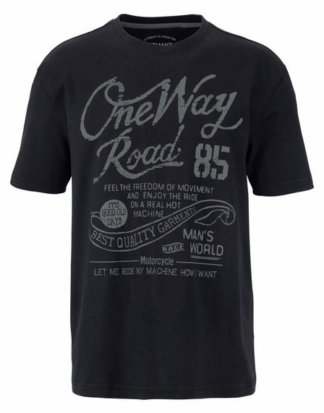 Man's World T-Shirt mit Print in Used-Optik