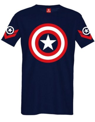 Marvel T-Shirt "Captain America Sign navy"