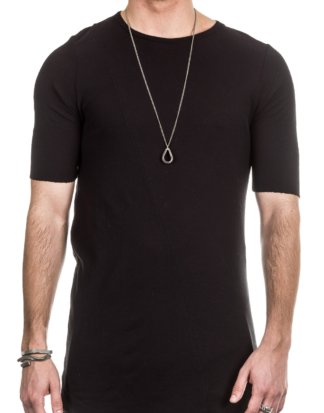Masnada Herren T-Shirt asymmetrisch schwarz