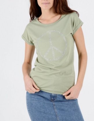 Mavi T-Shirt "PEACE SEQUIN TOP" T-Shirt mit Strass