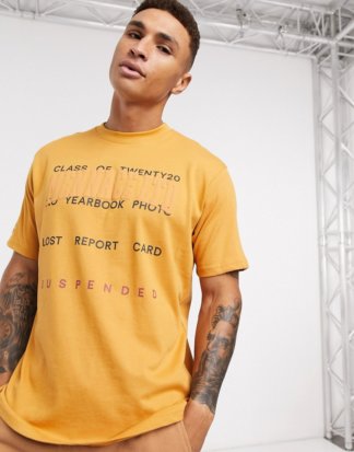 Mennace - T-Shirt mit "Class of 2020"-Druck-Gelb
