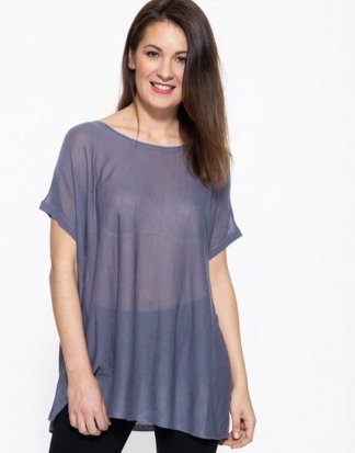 Mexx T-Shirt aus leicht transparenter Maschenware