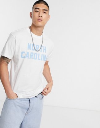 Mitchell & Ness - NCAA North Carolina College Wordmark - Weißes T-Shirt