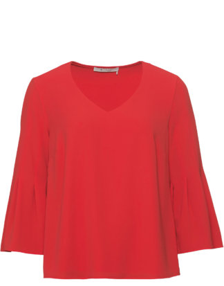 Monari Shirt, 3/4-Arm, V-Ausschnitt rot