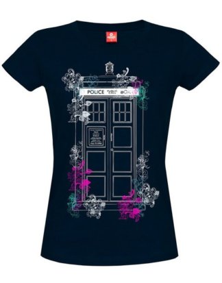 Nastrovje Potsdam T-Shirt "BBC Dr. Who Tardis Flowers"