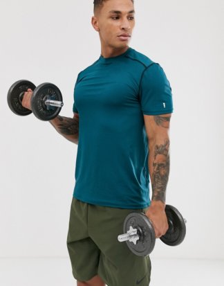 New Look - SPORT - Blaugrünes Stretch-T-Shirt