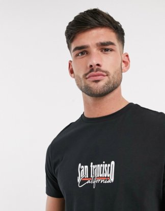 New Look - San Francisco - Weißes T-Shirt mit Print-Schwarz