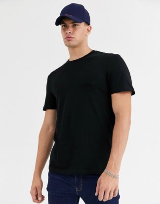New Look - Schwarzes T-Shirt mit Rundhalsausschnitt