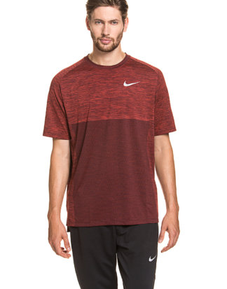 Nike Running-Shirt Medialist, Kurzarm, Rundhals rot