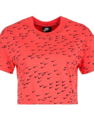Nike Sportswear Print-Shirt "Essential Cropped Swoosh"