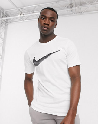 Nike Tall - Weißes T-Shirt mit Hangtag Swoosh-Logo, 707456-100