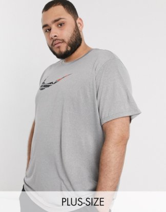 Nike Training Plus - Graues T-Shirt mit Swoosh-Print