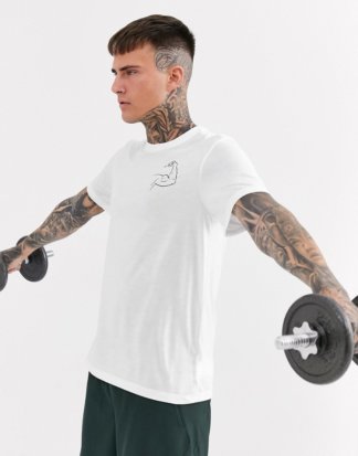 Nike Training - Weißes T-Shirt mit Print auf der Brust