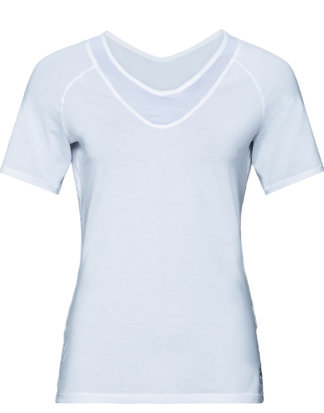 Odlo T-Shirt Lou Mes, V-Ausschnitt weiß