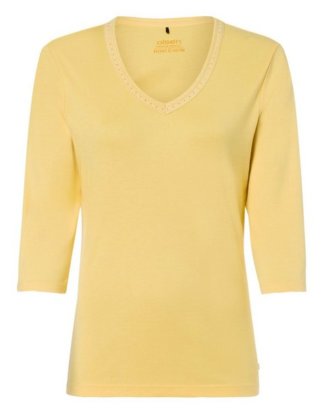 Olsen V-Shirt mit dekorativer Verzierung am Ausschnitt