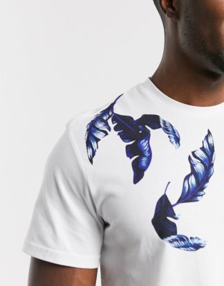 Only & Sons - T-Shirt mit auffälligem Print in Weiß