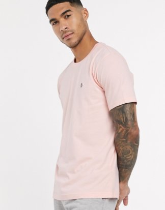 Original Penguin - T-Shirt mit Logostickerei in Rosa