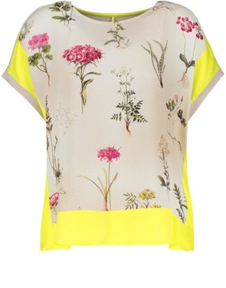Oversize Shirt mit Blumen Mehrfarbig 36/S