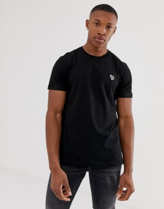 PS Paul Smith - Schmal geschnittenes schwarzes T-Shirt mit Zebra-Logo