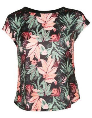 Paprika Print-Shirt "T-Shirt mit Satin-Effekt und Tropic-Print"