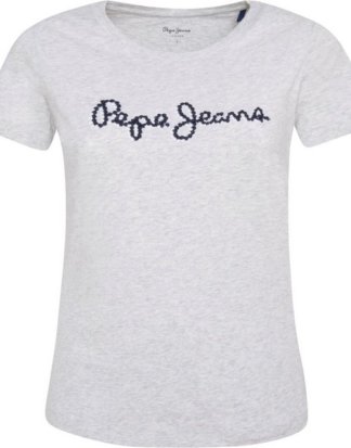 Pepe Jeans T-Shirt "BAMBIE" mit gestickter Logoapplikation