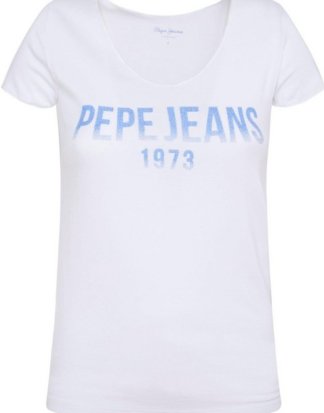 Pepe Jeans T-Shirt "BLAKE" mit Logo-Applikation mit Glasperlen