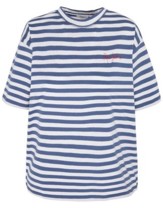 Pepe Jeans T-Shirt "CLAIRE" im Streifenlook mit Logostickerei