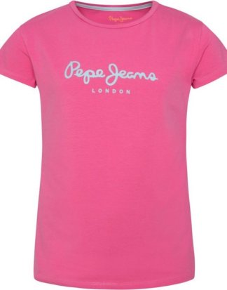 Pepe Jeans T-Shirt "HANA GLITTER" mit Glitzer-Logodruck