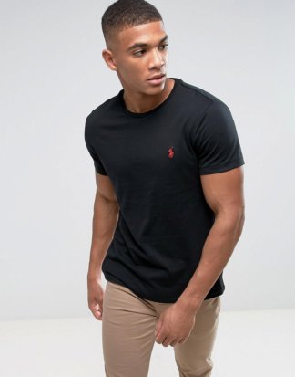 Polo Ralph Lauren - Enges T-Shirt mit Rundhalsausschnitt in Schwarz